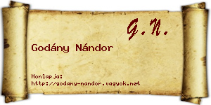 Godány Nándor névjegykártya